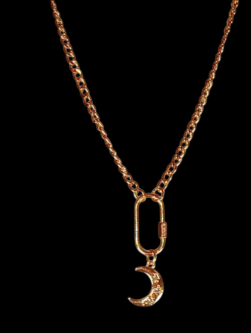 Gold Caribiner Pendant Necklace Star Stud Earrings Mod 60s Astro Core Y2k Core - Picture 7 of 16